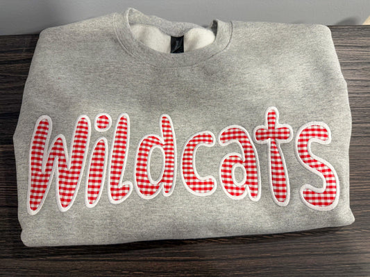 Custom Gingham Appliqué Crewneck Sweatshirt