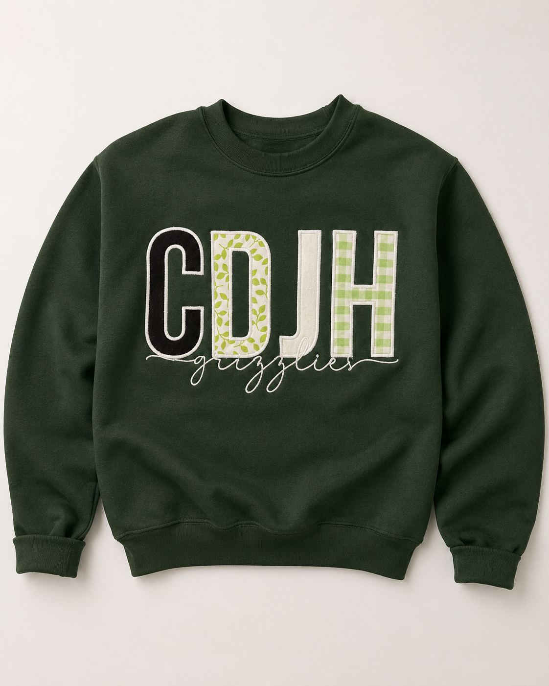 Mixed Fabric Appliqué Sweatshirt Customized