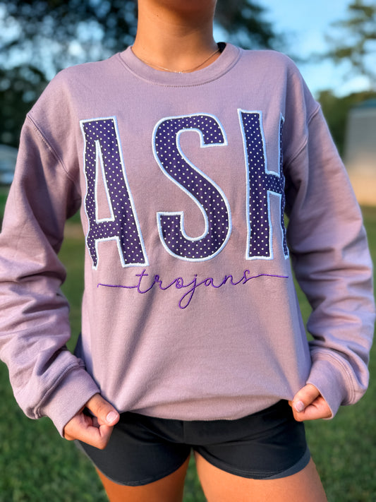 Custom Polka Dot Appliqué Crewneck Sweatshirt