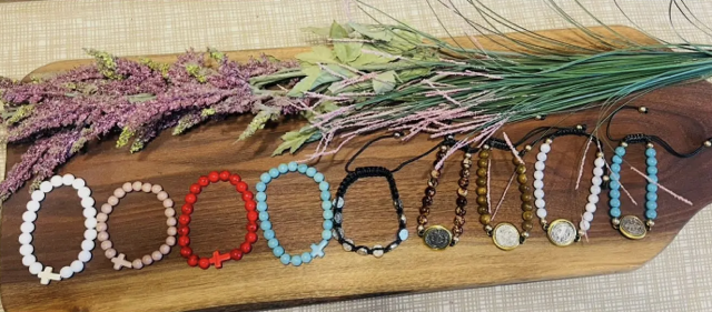 Saint Benedict -Handmade Beaded Stretch Bracelets