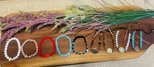 Saint Benedict -Handmade Beaded Stretch Bracelets