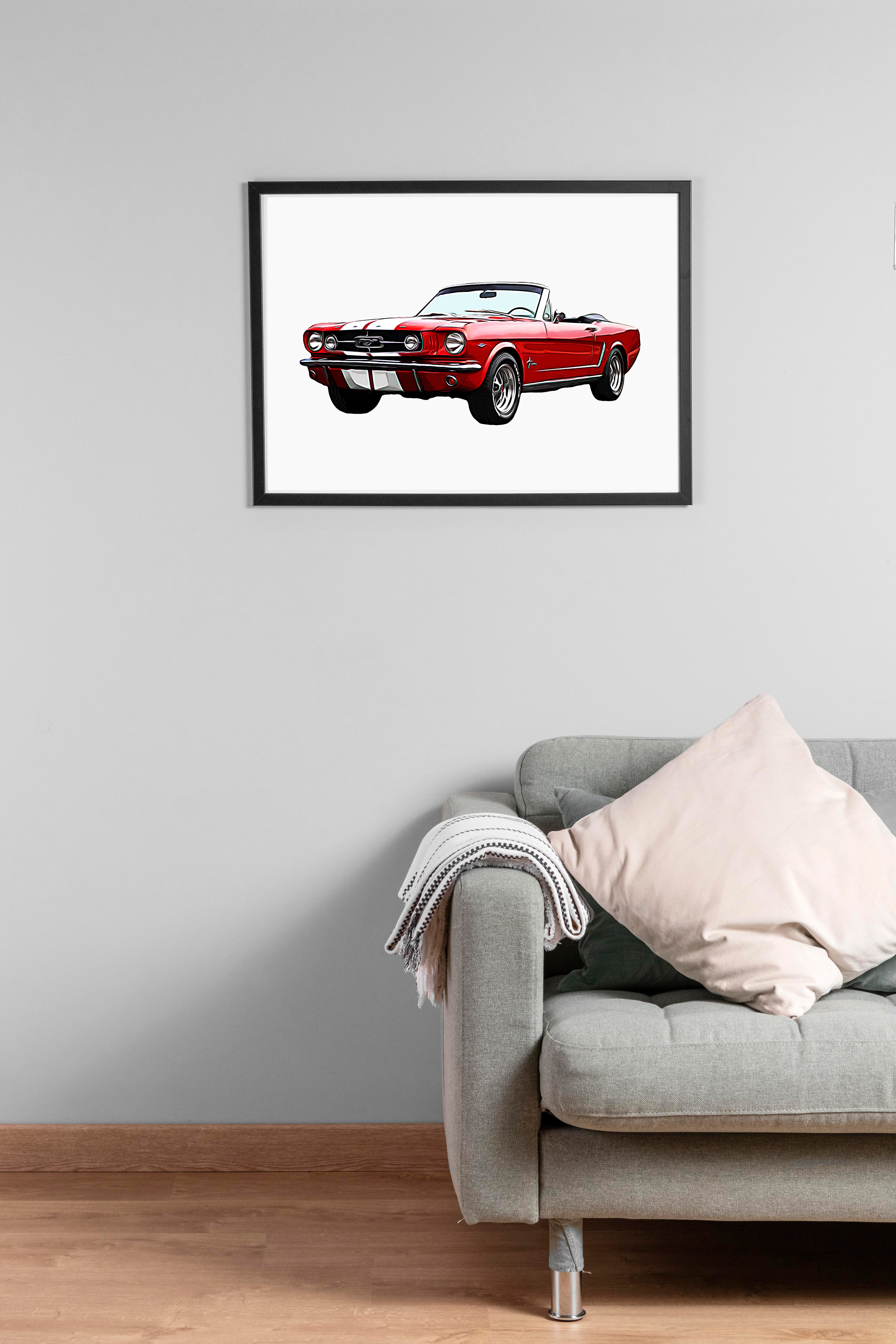 66' Red Muscle Car Painting