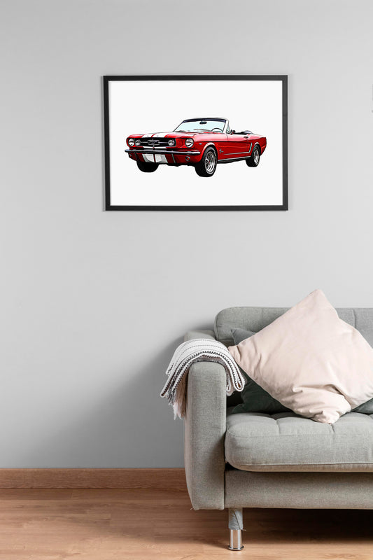 66' Red Muscle Car Painting