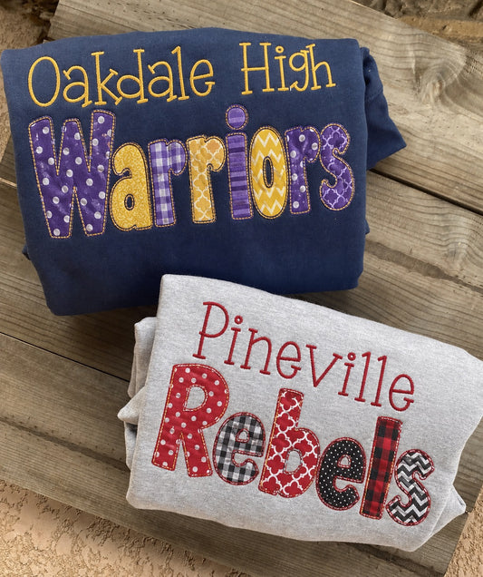 Custom Bubble Letters Appliqué T-Shirt