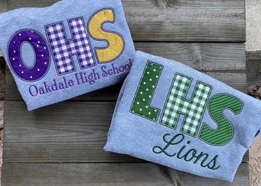 Custom Bubble Letters Appliqué Crewneck Sweatshirt