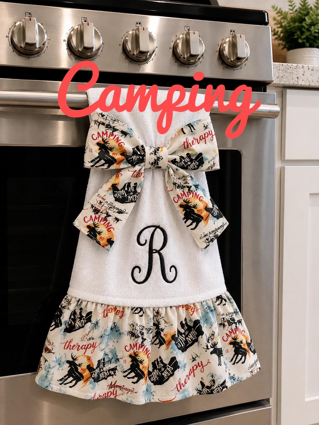 Personalized Monogram Hanging Kitchen Towel