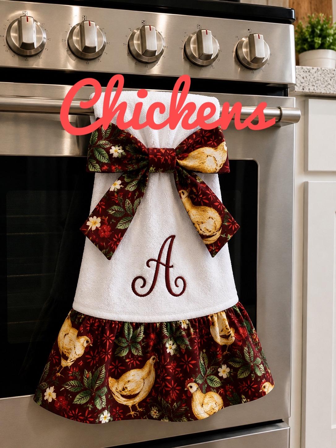Personalized Monogram Hanging Kitchen Towel