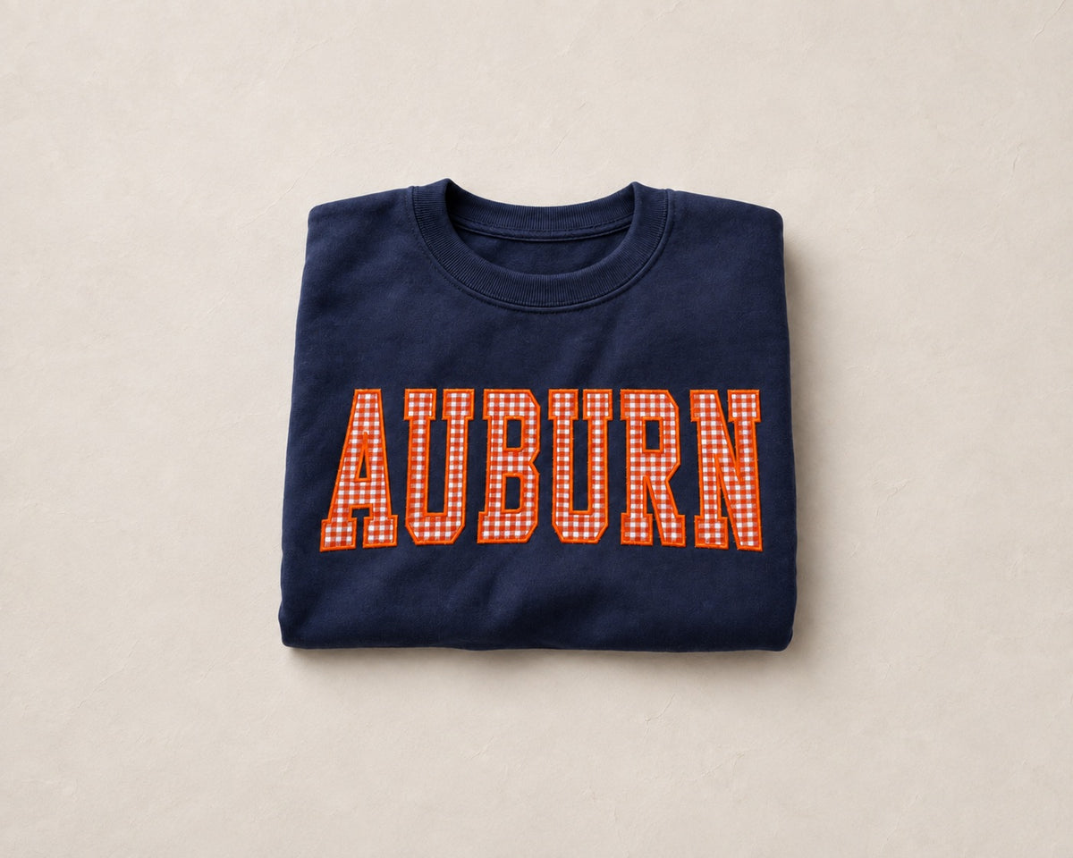 Custom Gingham Appliqué T-Shirt