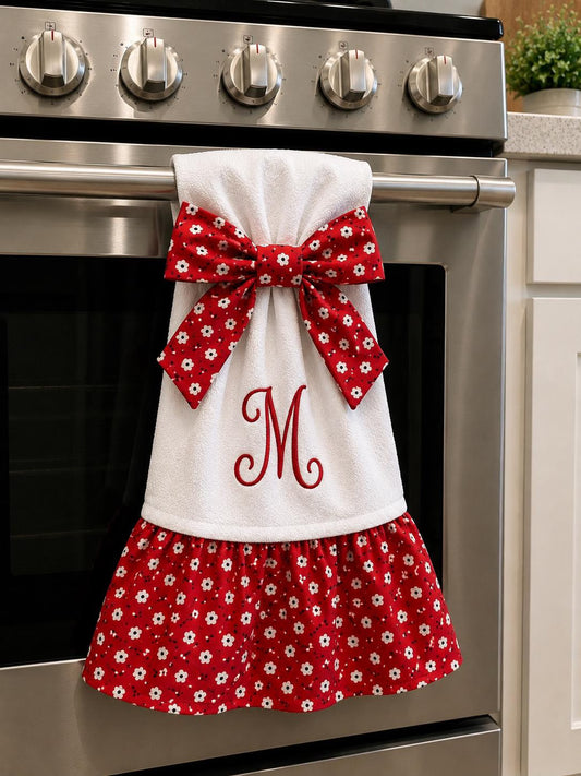 Personalized Monogram Hanging Kitchen Towel
