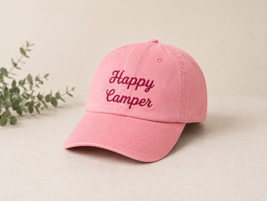 Happy Camper Hat - Cursive Letters