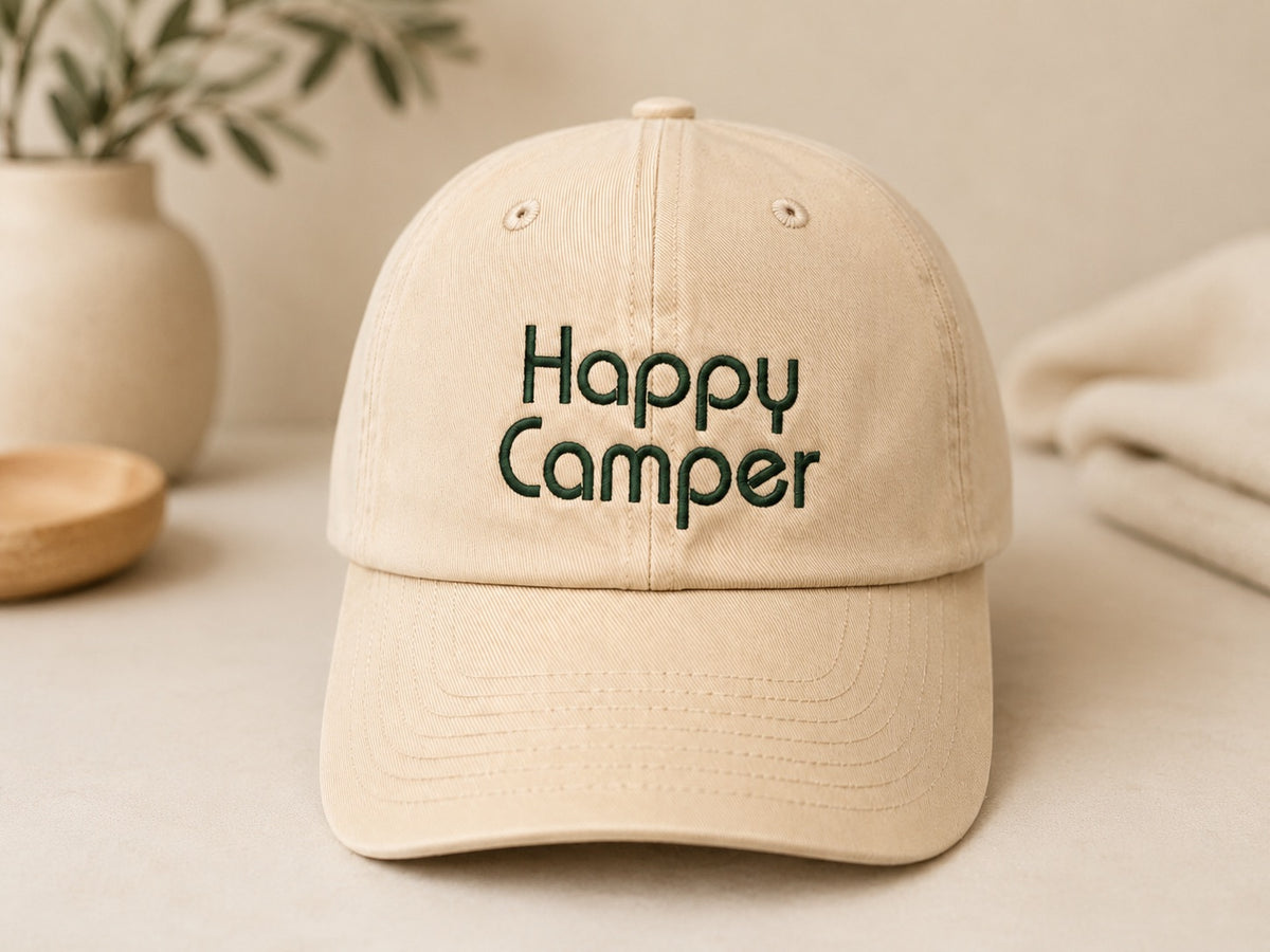 Happy Camper Hat - Block Letters