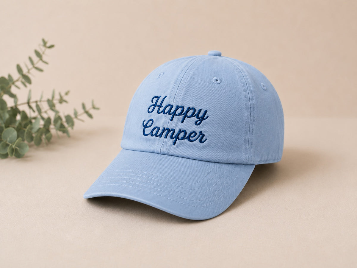 Happy Camper Hat - Cursive Letters