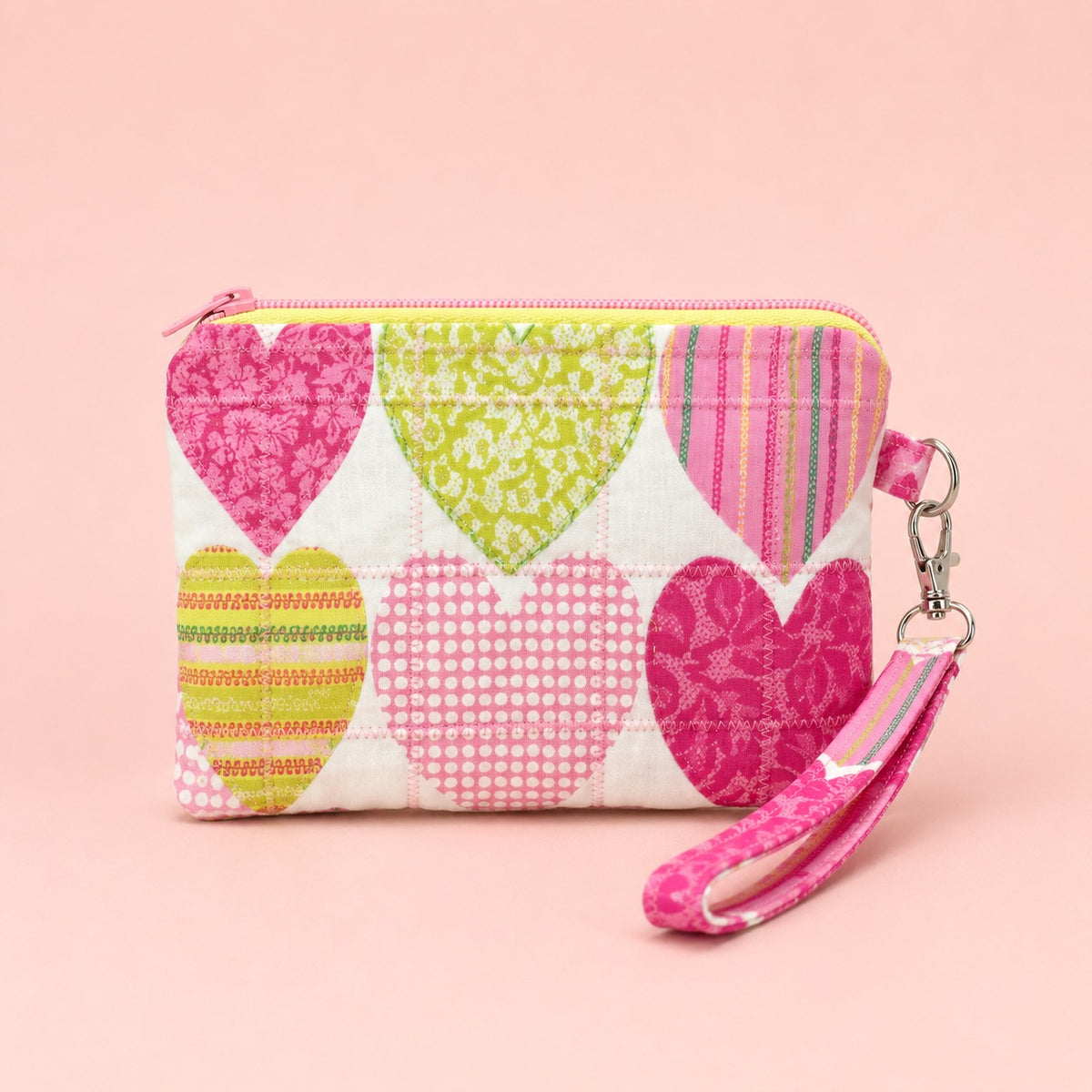 Floral Zipper Pouch Wristlet