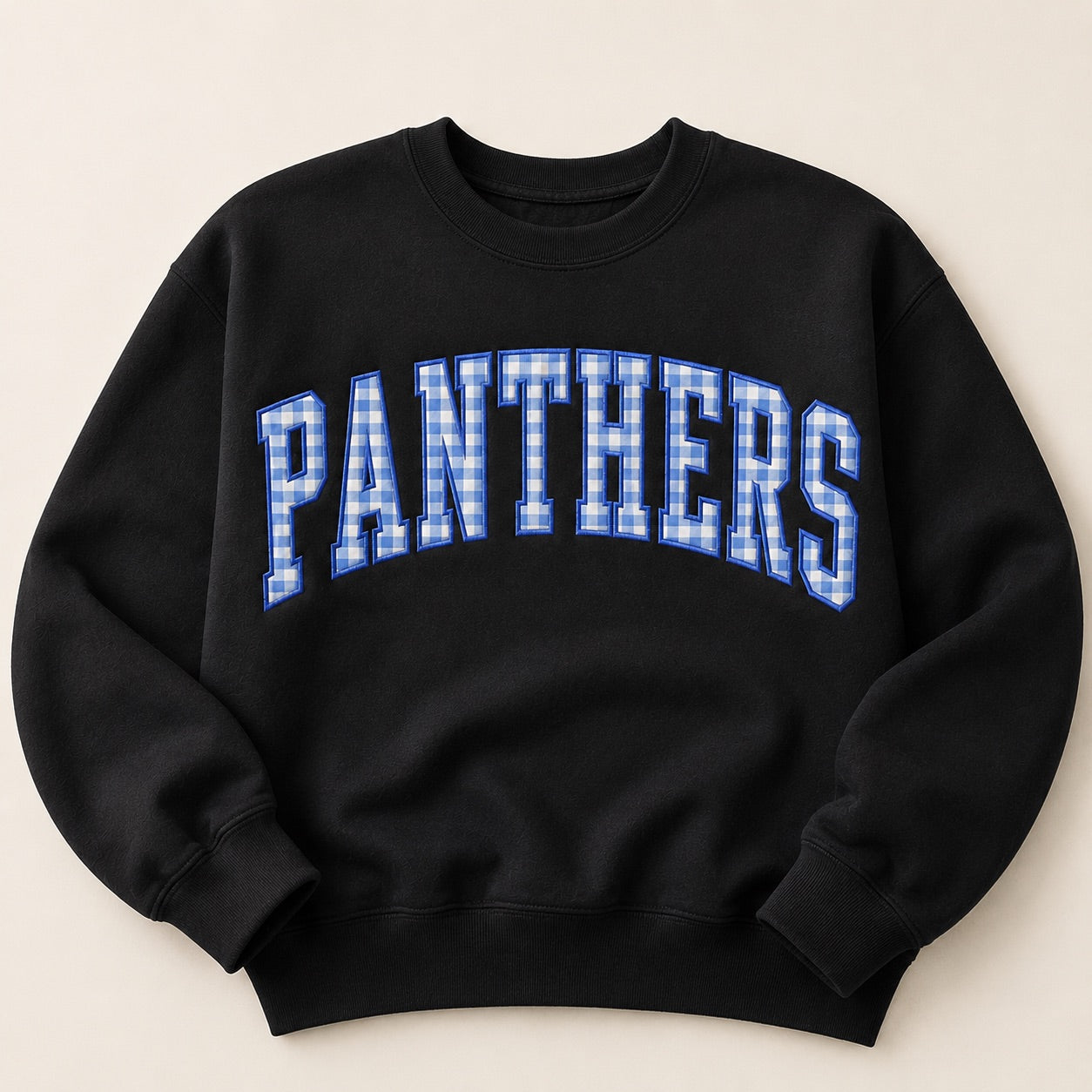Custom Gingham Appliqué Crewneck Sweatshirt