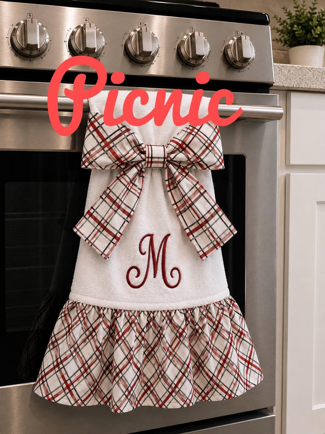 Personalized Monogram Hanging Kitchen Towel