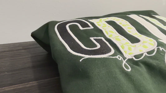 Mixed Fabric Appliqué Sweatshirt Customized