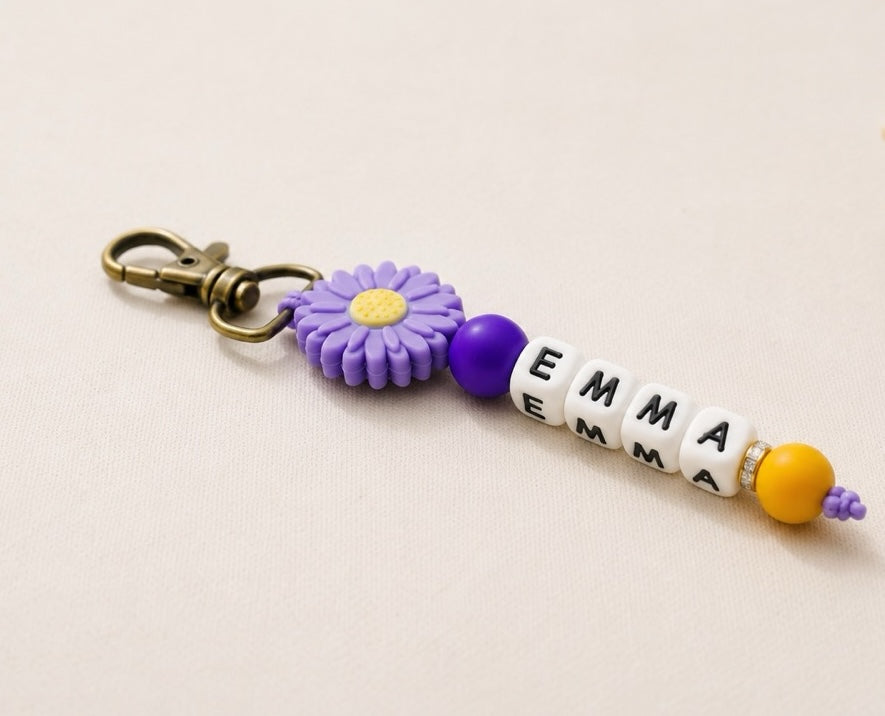 Personalized Beaded Name Keychain
