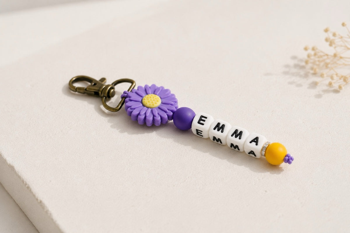 Personalized Beaded Name Keychain