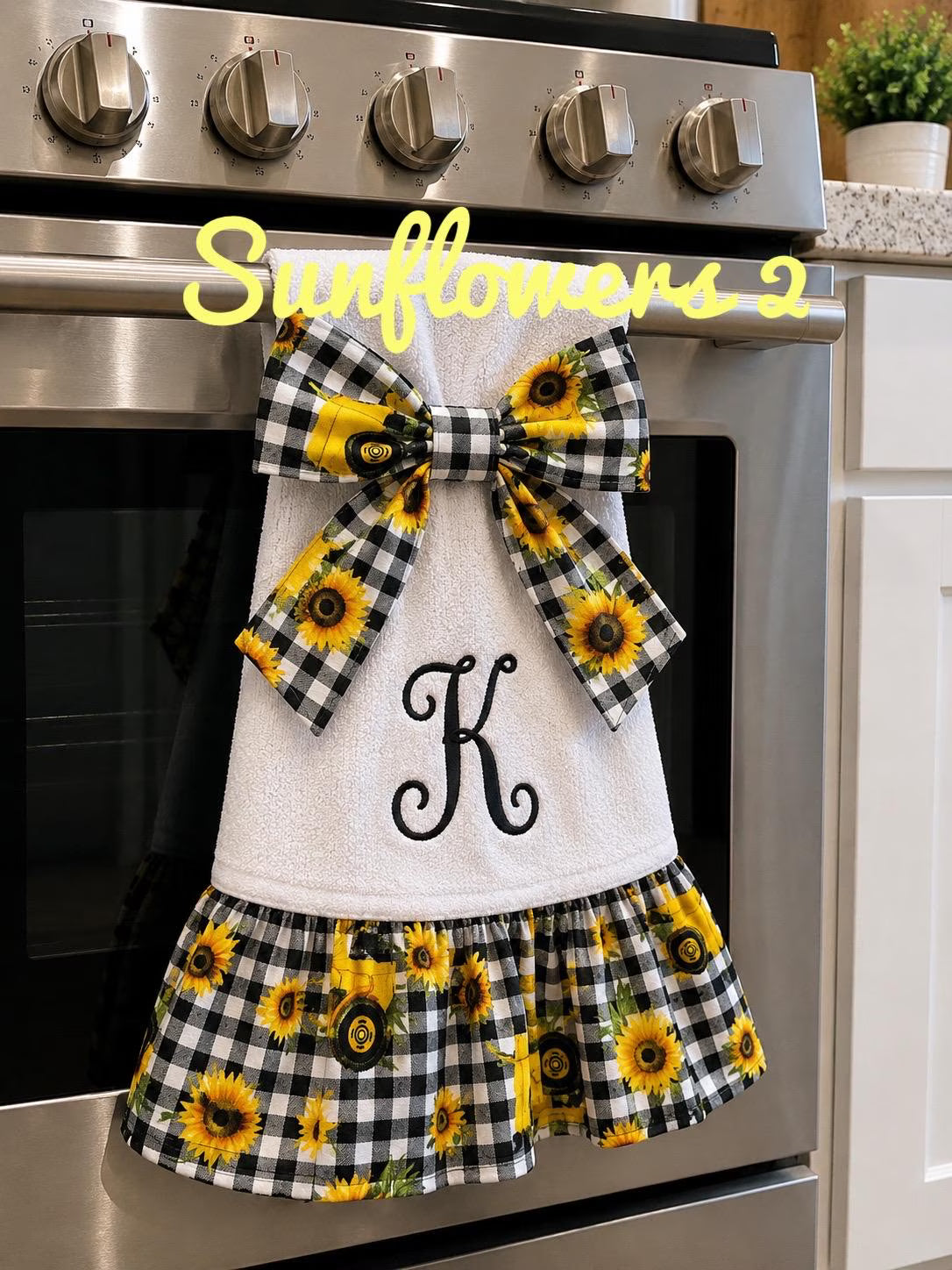 Personalized Monogram Hanging Kitchen Towel