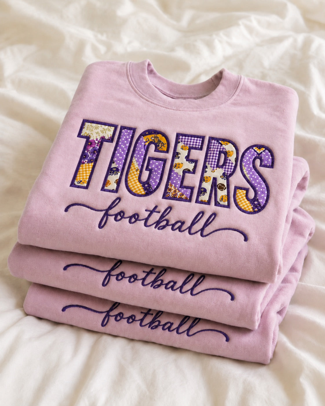 Tigers Football Patchwork Sweatshirt