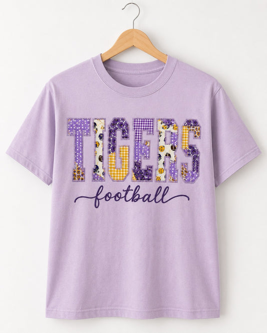 Patchwork Tigers Football T-Shirt